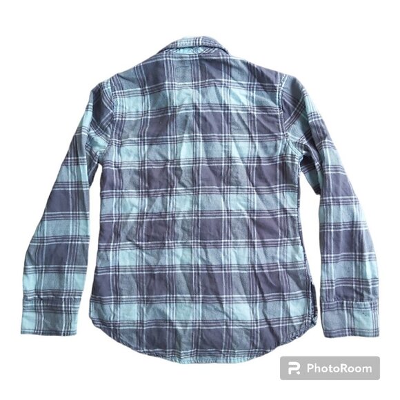 GIRLS Justice Mint Green/Grey Plaid Button Down Shirt Size 8 | Stylish and Comfy - Picture 2 of 7